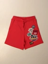 Dsquared2 Junior Kids' Jogging Bermuda Shorts With Patches In Red