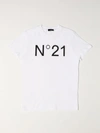N°21 Kids' N ° 21 Cotton T-shirt With Logo In White