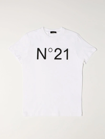 N°21 Kids' N ° 21 Cotton T-shirt With Logo In White