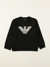 Emporio Armani Kids' Sweatshirt In Cotton Blend In Black