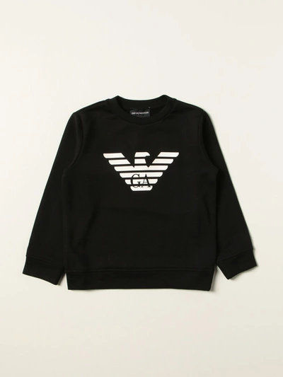Emporio Armani Kids' Sweatshirt In Cotton Blend In Black