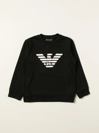 Emporio Armani Sweatshirt In Cotton Blend In Black