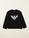 Emporio Armani Blue Modal Blend Sweatshirt With Logo In Blue