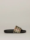 Burberry Unisex Mini Furley Vintage Check Slide Sandals - Toddler, Little Kid In Beige
