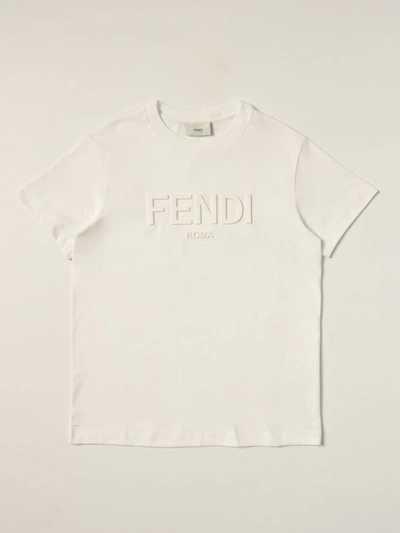 Fendi Kids' Basic Cotton Tshirt In White