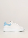 Alexander Mcqueen Kids'  Trainers In Leather In White