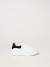 Alexander Mcqueen Kids'  Trainers In Leather In White 2