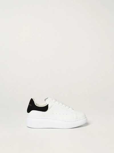 Alexander Mcqueen Kids'  Trainers In Leather In White 2