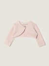 Monnalisa Babies' Short Cotton Shrug In Pink