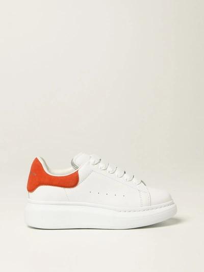 Alexander Mcqueen Kids' White Child Sneakers In Orange