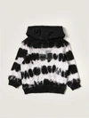 Diesel Teen Tie-dye Print Cotton Hoodie In White