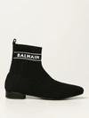 Balmain Kids' Boots In Macro Rib Knit In Black 1