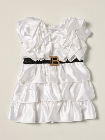 Balmain Baby Dress In White