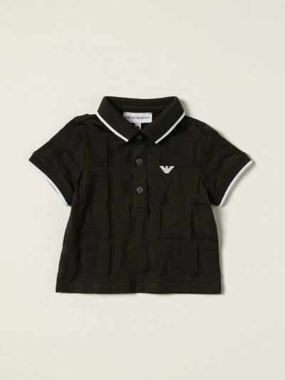 Emporio Armani Babies' Polo Shirt In Cotton With Logo In Green