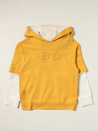 Fendi Kids' Jumper In Cotton Jersey In Ocher