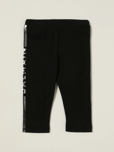 Balmain Babies' Cotton Pants With Laminated Logo In Black