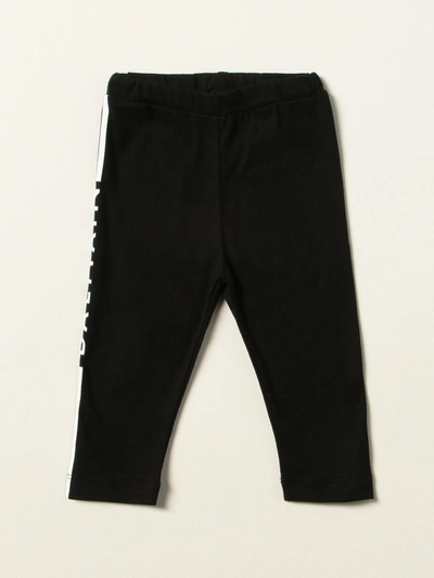 Balmain Babies' Cotton Trousers With Laminated Logo In Black 2