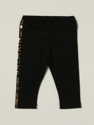 Balmain Babies' Cotton Pants With Laminated Logo In Black 1