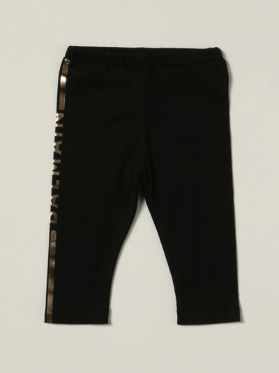 Balmain Babies' Cotton Trousers With Laminated Logo In Black 1