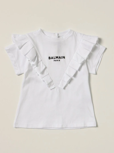 Balmain Babies' Dress With Logo In White