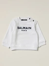 Balmain Babies' Cotton Jumper With Logo In White