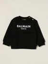 Balmain Babies' Cotton Jumper With Logo In Black