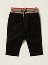 BURBERRY JOGGING PANTS IN COTTON TWILL WITH STRIPED PATTERN,C21267002