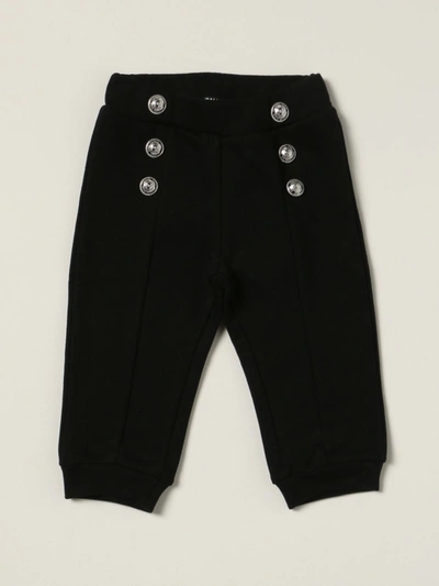 Balmain Babies' High-waisted Pants In Black