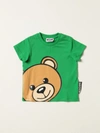 Moschino Baby Babies' Tshirt With Big Teddy In Green