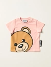 Moschino Baby Babies' Tshirt With Big Teddy In Pink