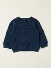 Balmain Babies' Cotton Sweatshirt With Logo In Blue