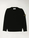 Stone Island Kids'  Crewneck Knit Sweater 7716502a1 In Black