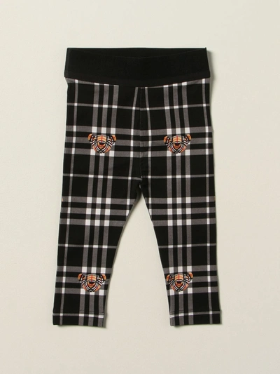 Burberry Babies' Leggings In Stretch Cotton With Thomas Bear In Black