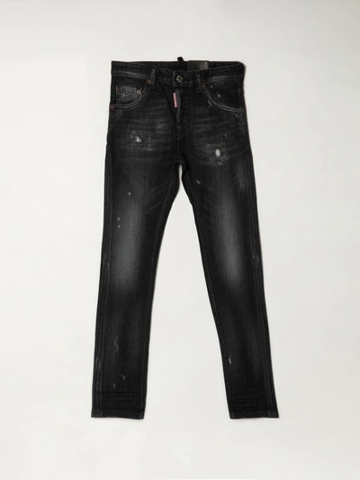 Dsquared2 Junior Kids' 5-pocket Jeans Ripped In Black