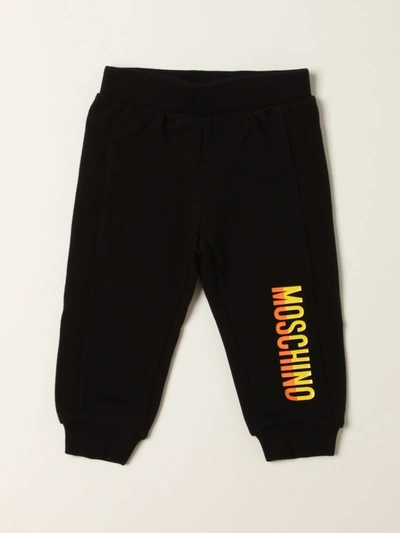 Moschino Baby Babies' Jogging Pants With Logo In Black