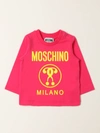 Moschino Baby Babies' Cotton Sweatshirt With Logo In Pink