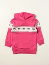 Chiara Ferragni Kids' Logomania Hooded Cotton Sweat Dress In Fuchsia