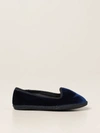 Siola Teen Slip-on Velvet-effect Loafers In Blue