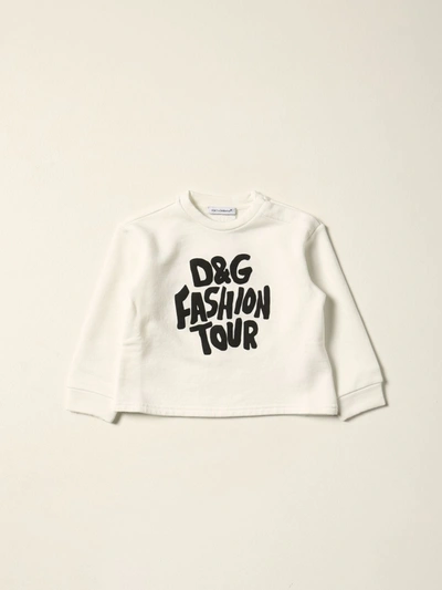Dolce & Gabbana Babies' Cotton T-shirt With Dg Logo In White