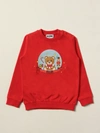 Moschino Baby Babies' Sweatshirt With Teddy Print In Red