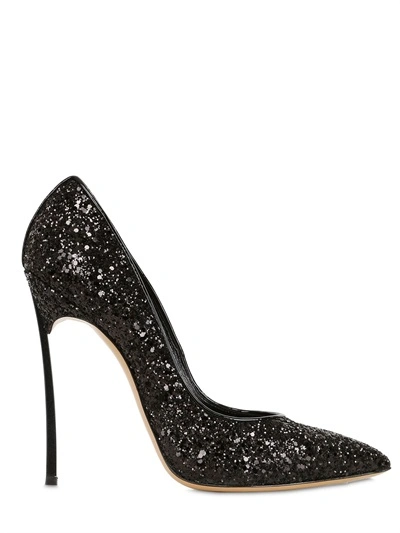 Casadei 120mm Glittered Blade Pumps, Black