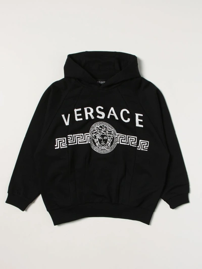 Young Versace Kids' Versace Young Sweatshirt With Logo Print In Black