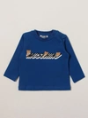 Moschino Baby Babies' Tshirt In Cotton With Teddy Logo In Blue