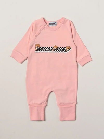 Moschino Baby Babies' Onesie With Logo In Pink