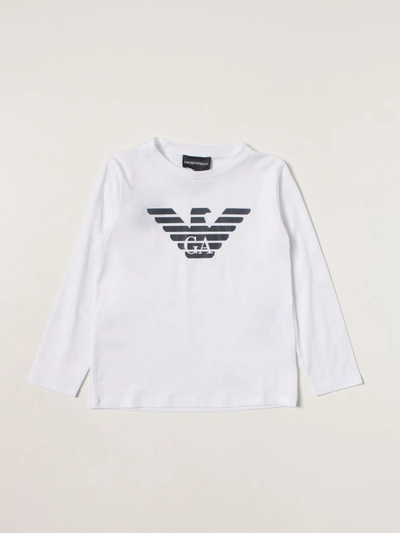 Emporio Armani Cotton Tshirt With Logo In White