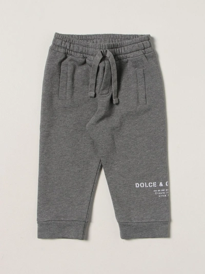 Dolce & Gabbana Babies' Jogging Pants With Logo In Grey
