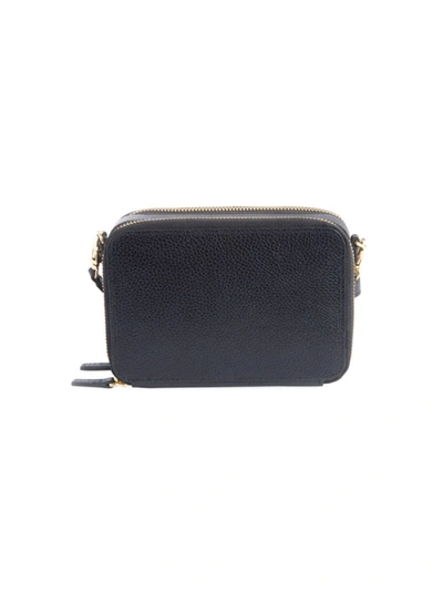 Royce New York Monogrammed Leather Crossbody Bag In Black