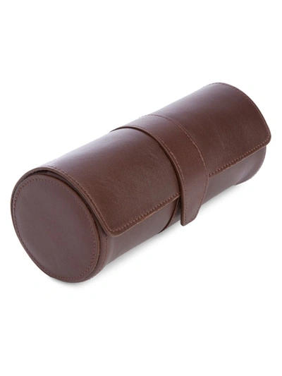 Royce New York Leather Travel Watch Roll In Brown