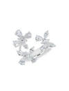 ZYDO LUMINAL 18K WHITE GOLD & DIAMOND FLOWER OPEN RING,400013413932