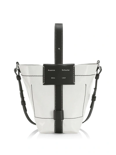 Proenza Schouler Small Coated Canvas Logo Bucket Bag In White
